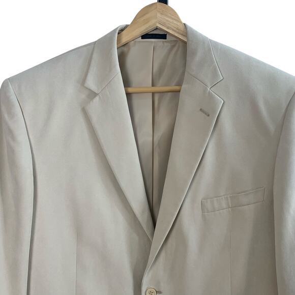 Andrew Fezza Size 50L Men's Sport Coat Blazer Jacket Beige Microsuede  Career - Picture 5 of 8